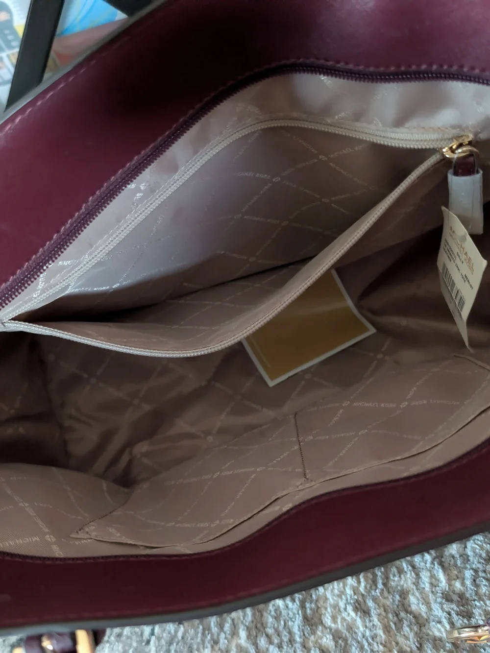 Michael Kors Burgundy Tote Bag